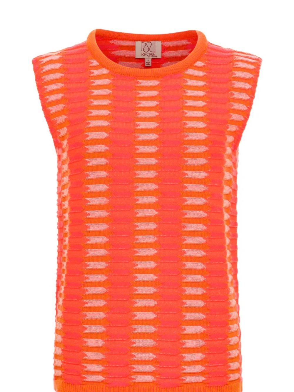 Rhowe Camille Neon Pink & Orange Sleeveless Knit Tank